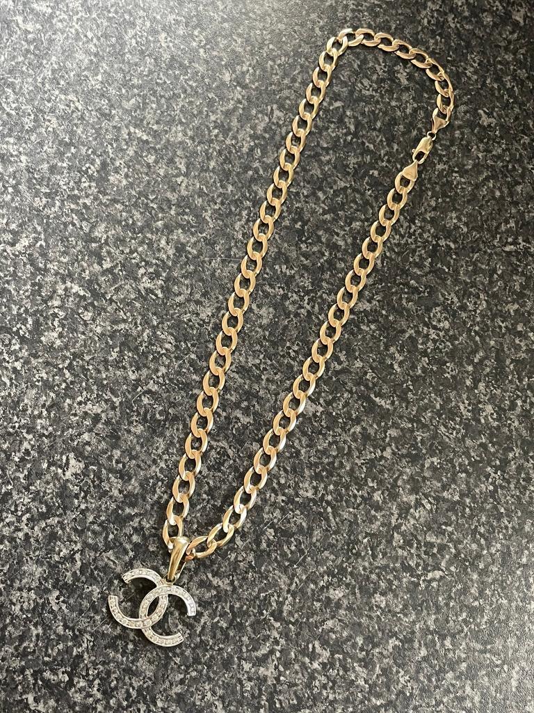 9ct 9 carat solid gold curb chain and 